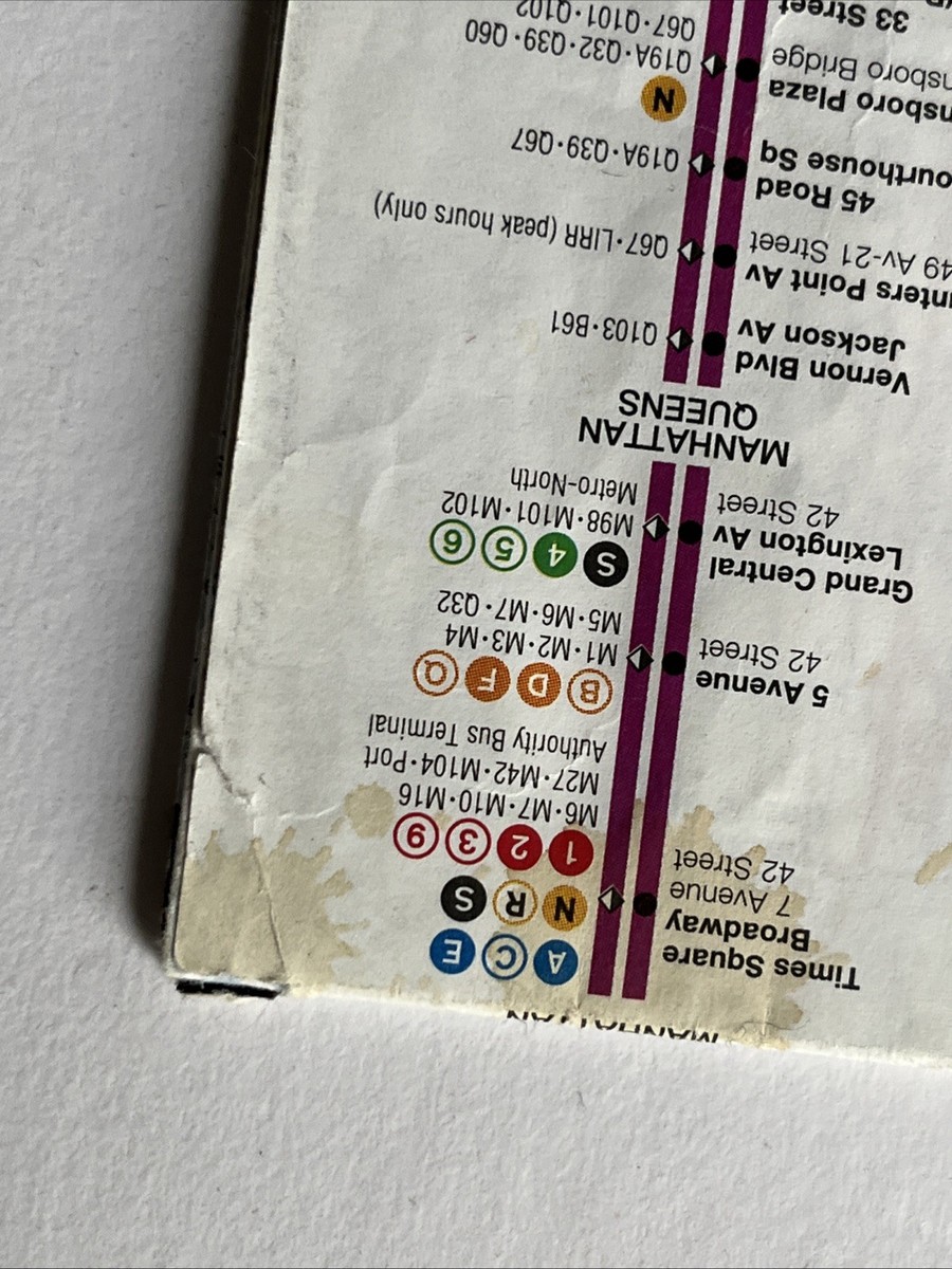 1993 NYC New York City Subway Map Pocket MTA NY Transit & Bookmark
