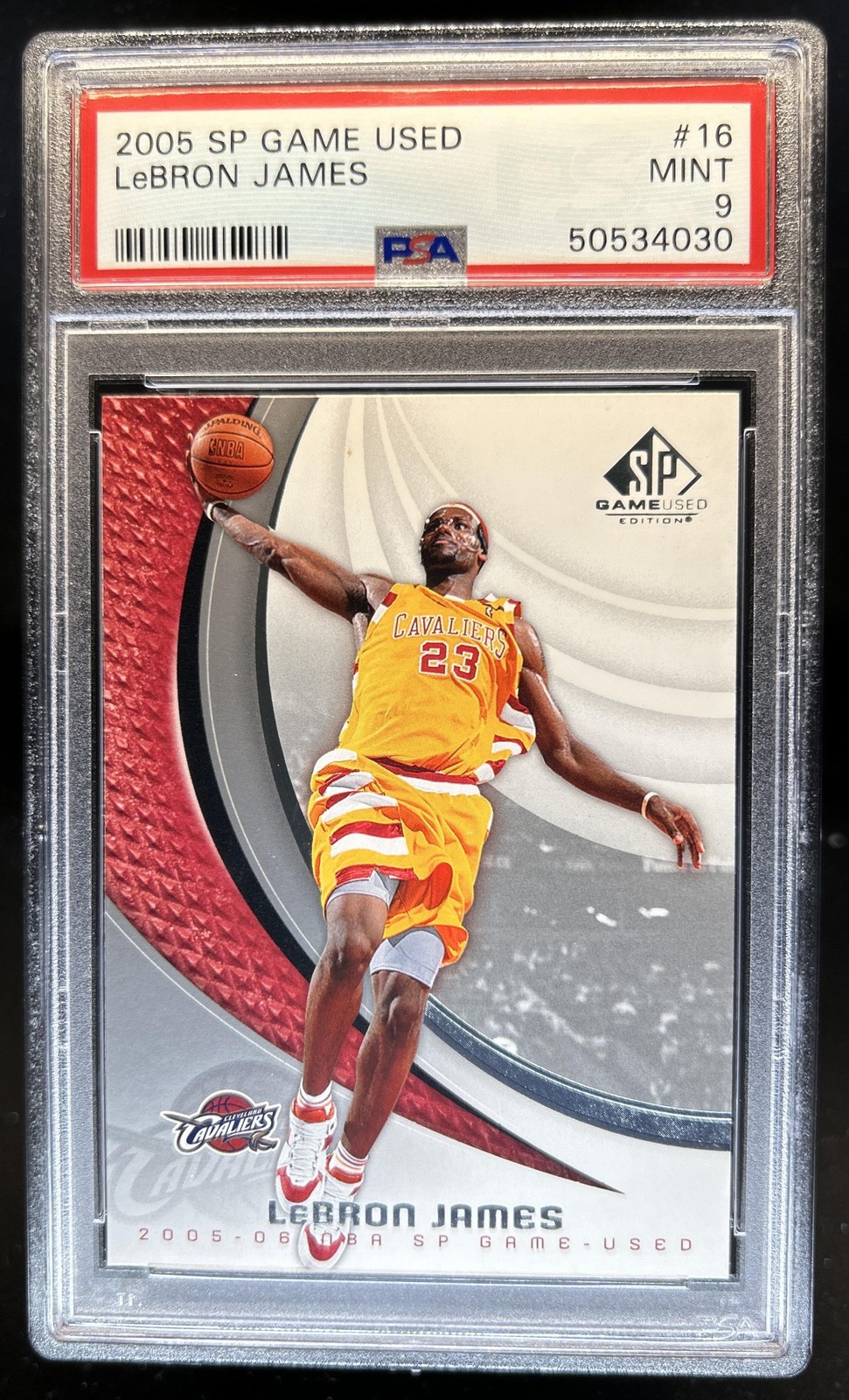 2005-06 SP Game Used LeBron James #16 Cavaliers PSA 9 view 1
