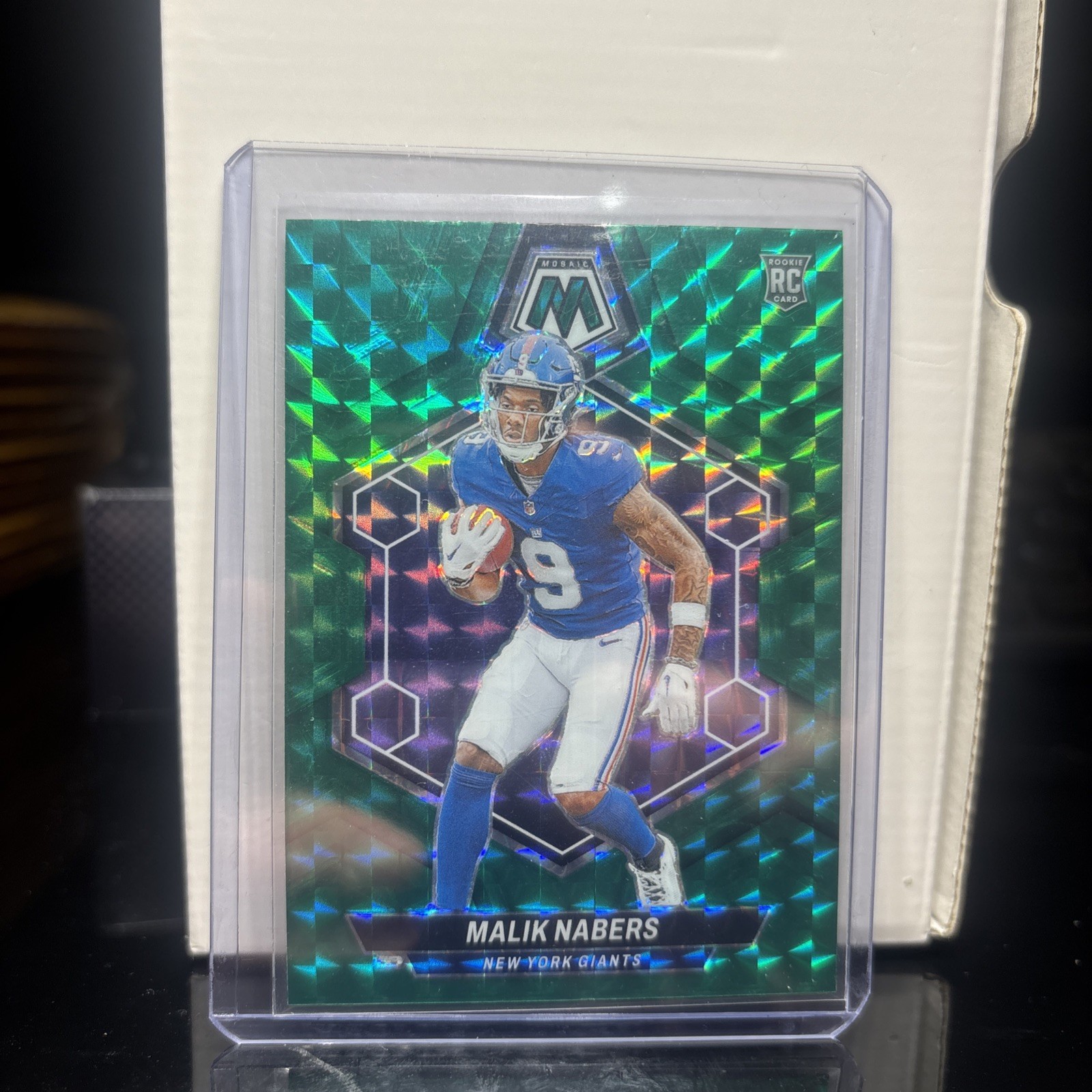 Malik Nabers 2024 Mosaic #306 Green Prizm Rookie RC Giants
