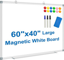 White Board Dry Erase Whiteboard for Wall 60" X 40" Aluminum Presentation Magnet