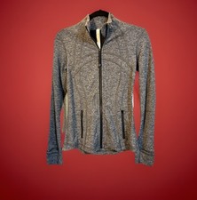Lululemon    Define Jacket Variegated Knit Heathered Black Size 6 Sporty Fitted
