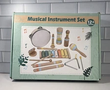 14 Piece Wooden Musical  Instrument Set For Toddlers