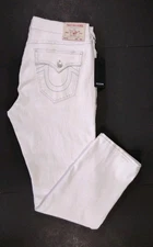 New True Religion Geno Men's Relaxed Slim Flap 33x32 Optic White Jeans