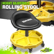 Work Stool Chair Car Seat 350Lbs Adjustable Height Mechanics Rolling Yellow