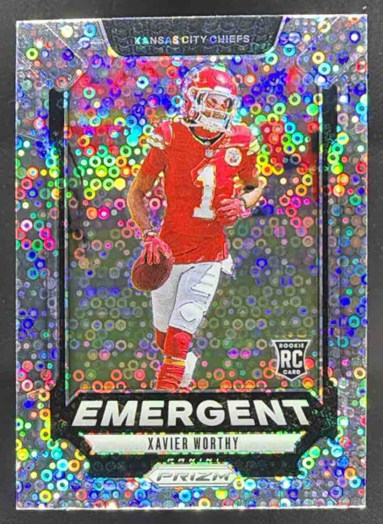 2024 Panini Prizm Xavier Worthy Emergent No Huddle #7 RC Chiefs