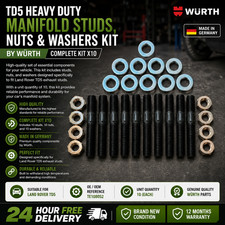 TD5 HEAVY DUTY MANIFOLD STUDS, NUTS & WASHERS KIT X10 - WURTH