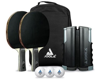 JOOLA Tischtennis-Set ROLLNET SPIN, 2 TT-Schläger + 3 TT-Bälle + 1 TT-Netz