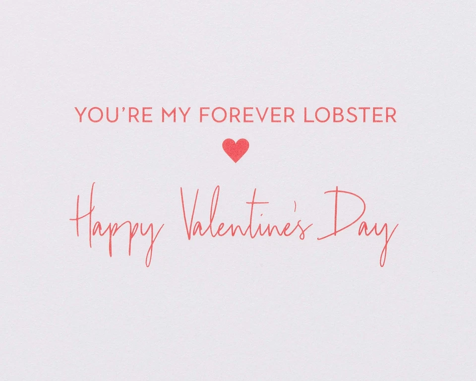 Tarjeta de San Valentín Papyrus Forever Lobster Premium Lámina y adornos de gemas 5x7 Foto 3 de 4