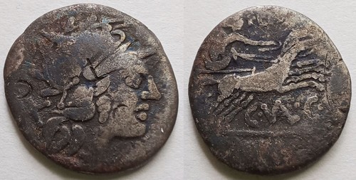 C Valerius Flaccus AR Denarius 140 BC Victory Biga Crawford 228/2 Roman Republic