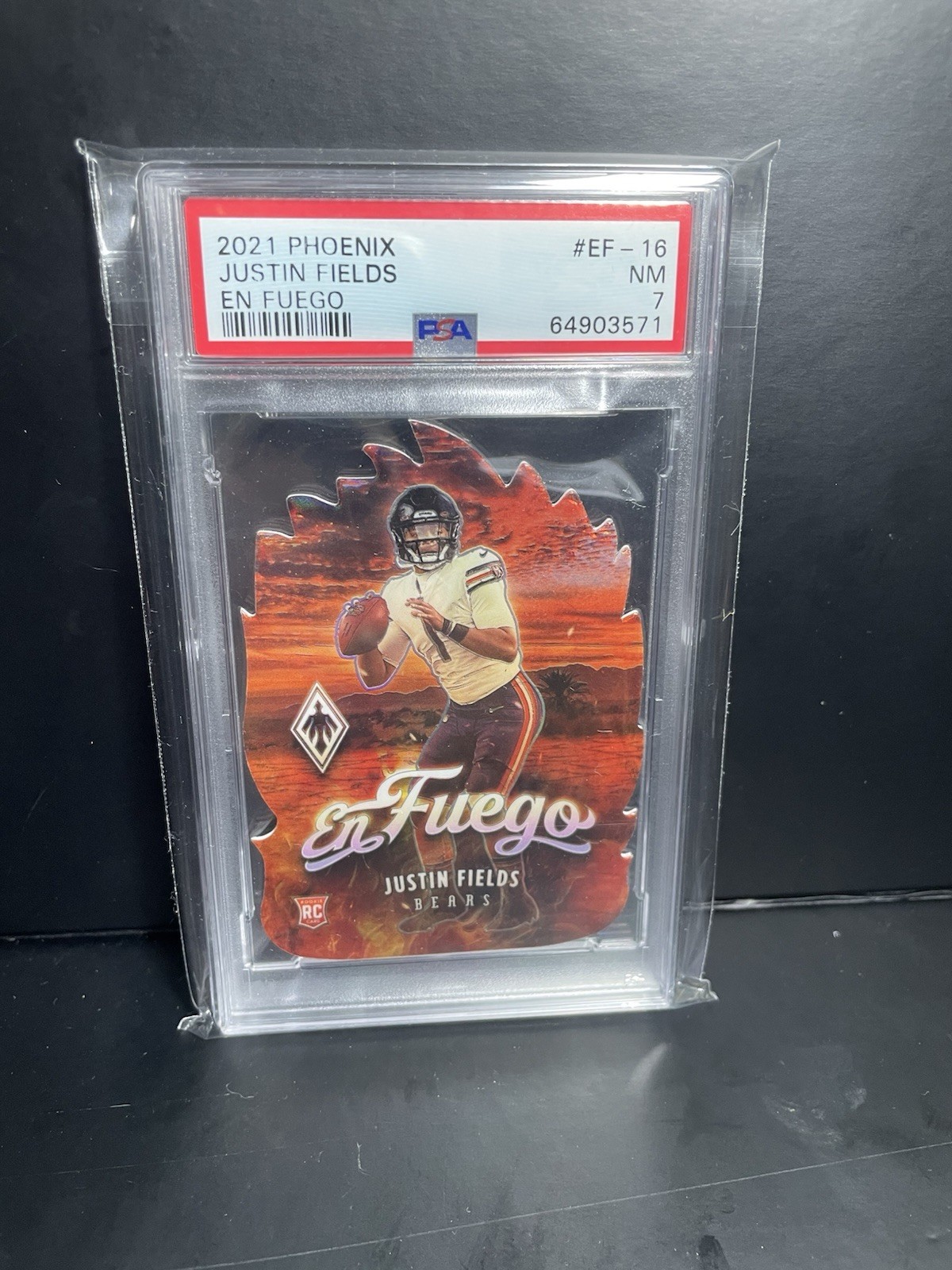 2021 Panini Phoenix Justin Fields En Fuego Rookie Insert EF-16 RC Case Hit