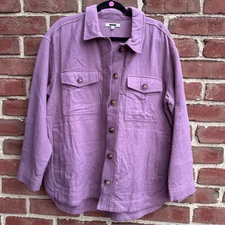 Madewell Womens $88 Waffleback Branner  Shirt-Jacket in Faded Fig medium NEW