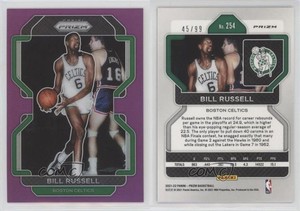 2021-22 Panini Prizm Purple Prizm /99 Bill Russell #254 HOF
