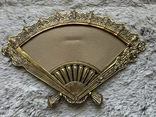 Vintage 19th century bronze fan-shaped Photo Frame Or Mirror. MCM