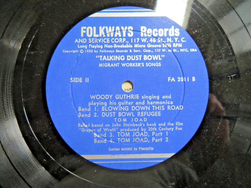 Woody Guthrie-Talking Dust Bowl-Folkways 10" FA 2011 Mono 1st Press '50 Rare VG+ - Afbeelding 6 van 9