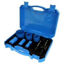Bi-Metal HSS Holesaw Kit Cuts Metal Steel Iron Brass Aluminium Wood Cutting 9pc