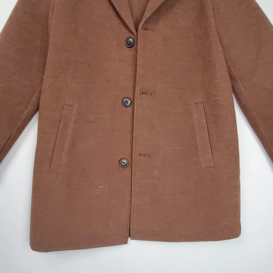 Casaco Abercrombie & Fitch ervilha infantil 11/12 marrom clássico preppy quente macio - Imagem 2 de 4