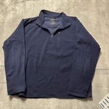 L.L. Bean Quarter Zip Fleece Blue Men  s XL Light Weight Pull Over Sweater