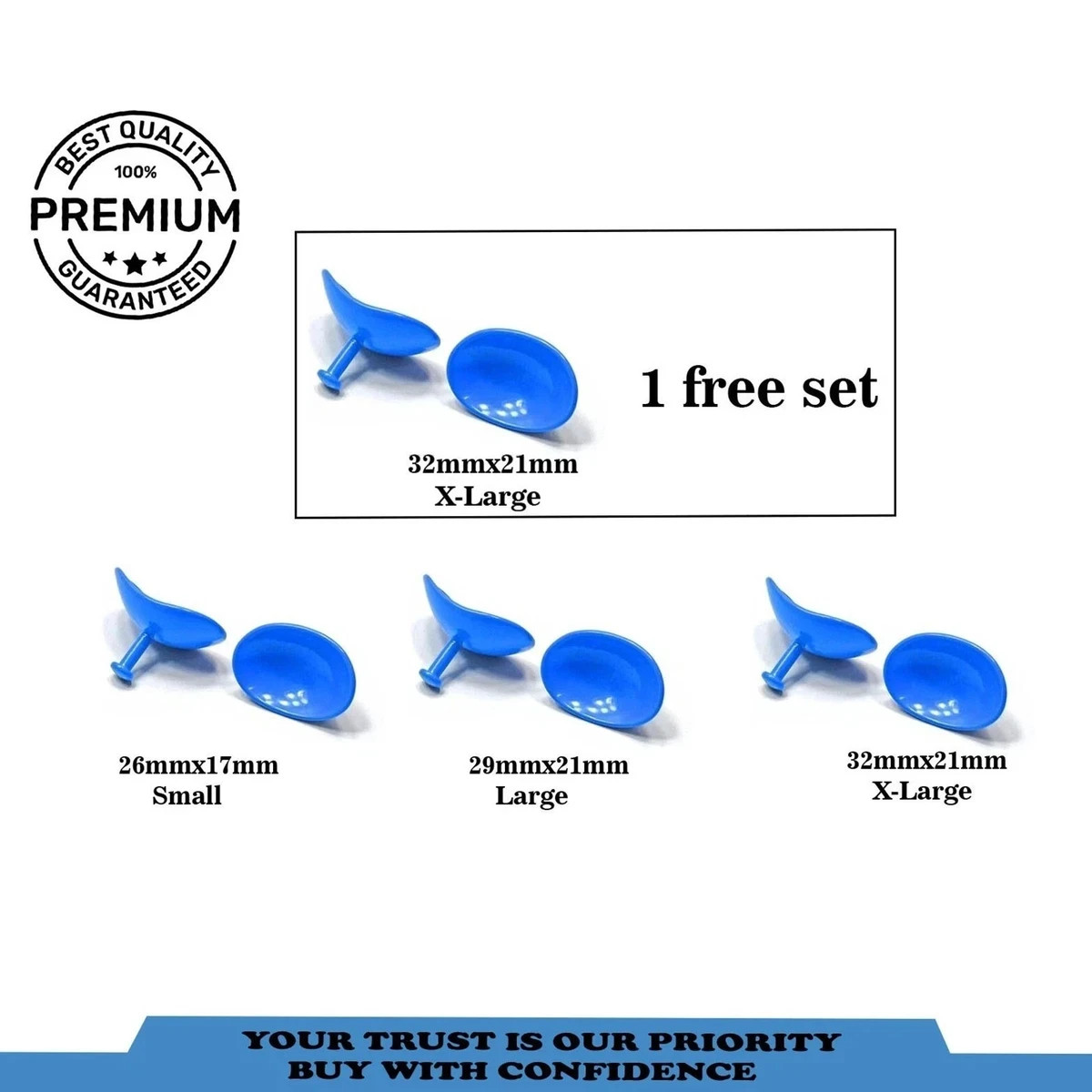 Corneal Eye Shield with Electro Coated | S & L & XL | Laser Eye Protector 8 Pcs