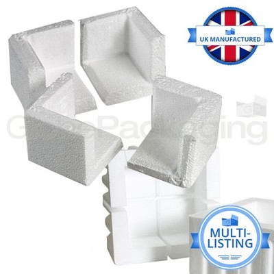 EXPANDIERTES POLYSTYROL EPS70 SCHAUM ECKEN SCHUTZ VERPACKUNG 62x62x60mm -ALLE MENGEN