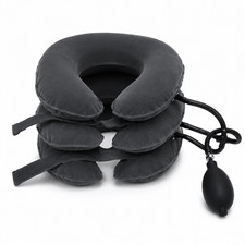 Inflatable Cervical Neck Traction Device Adjustable Stretcher Support Brace Gray