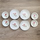 Vintage Rose Floral Porcelain Pretend Play Tea Set Plates Cups Creamer Sugar S&P — photo 6
