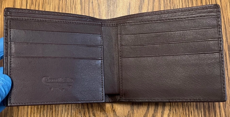 Real NUEVO Lujo Cuero Cocodrilo Piel Hombre Doble Cartera Fabuloso Regalo  Foto 3 de 4