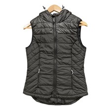 Crane Vest Womens XS Black Quilted Puffer Hoo...