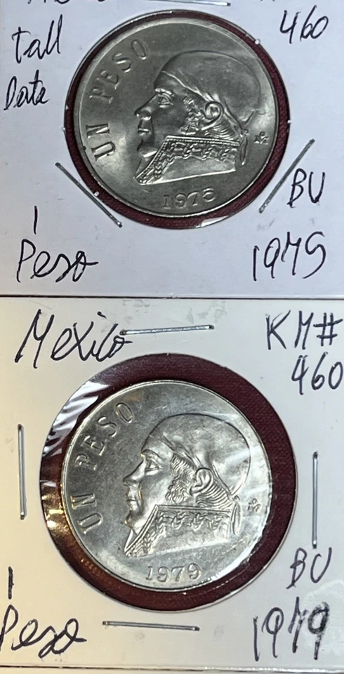 Lote de 13 moedas México 1970 - 1987 um peso alto grau XF - BU estado - Imagem 4 de 4