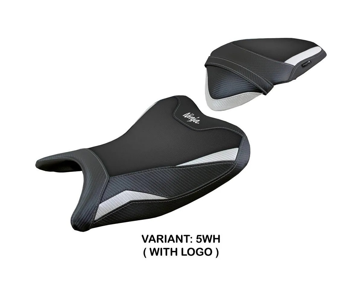 Seat cover Rainha UGrip White + logo Tpz compatible KAWASAKI NINJA 250 2018 2019