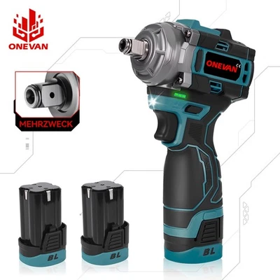 ONEVAN Brushless 16,8V Batería Destornillador de Impacto 1/2" Batería Destornillador de Trinquete