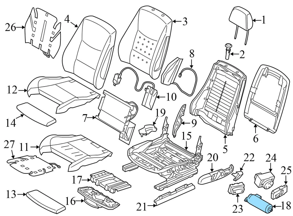 BMW M4 2015-2020 - Motor asiento delantero izquierdo inclinable 7325531 Foto 3 de 4