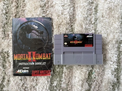 Mortal Kombat II Super Nintendo SNES Video Game Cart Manual Japan Midway