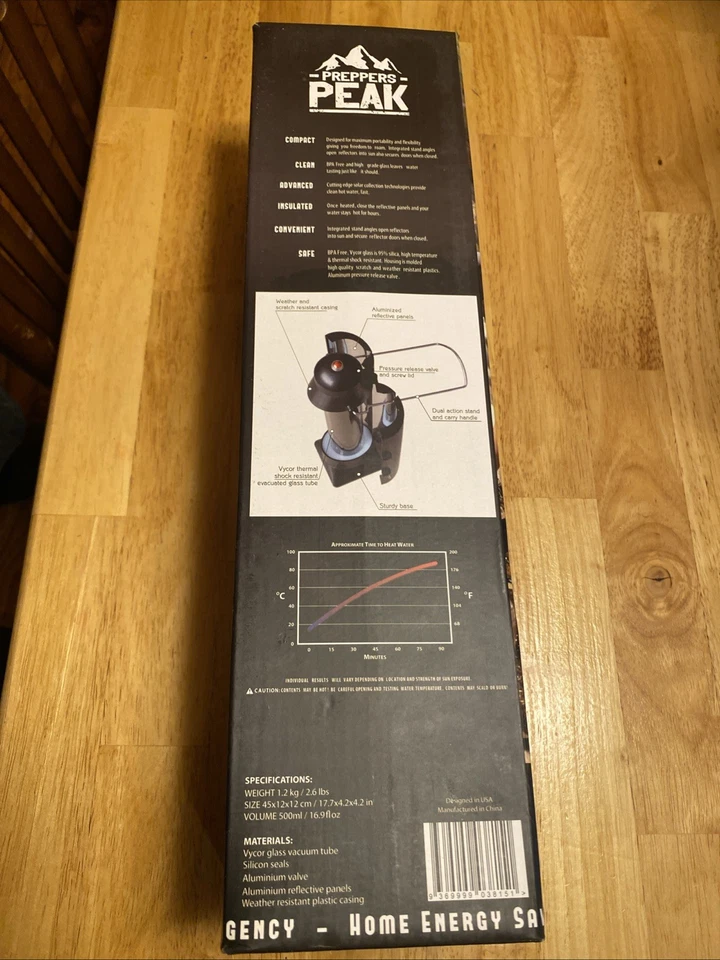 Preppers Peak Portable Solar Water Heater Heat Water Anywhere BRAND NEW! - Image 3 of 4