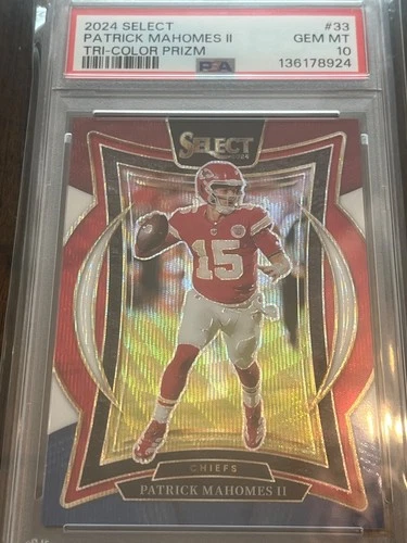 2024 Select Patrick Mahomes Tri-Color Prizm PSA 10 117/299