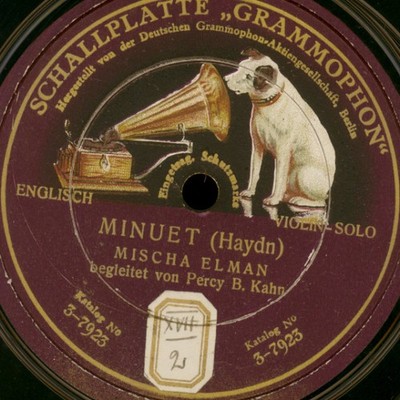MISCHA ELMAN -VIOLIN- Haydn:  Minuet 1-seitige Schellackplatte  78rpm  S9057