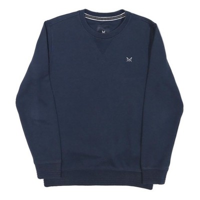 CREW CLOTHING Herren Navy Blau Sweatshirt Rundhals S Freizeit Pullover Baumwollmischung