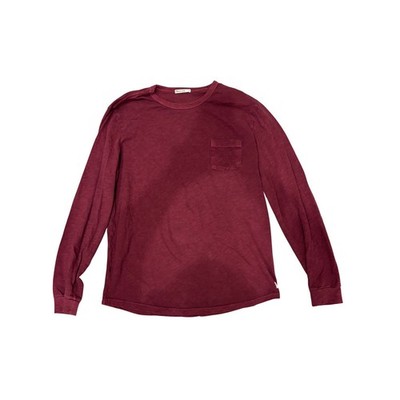 Marine Layer Mens Long Sleeve Pocket Tee Burgundy Maroon Cotton Shirt Size M $78