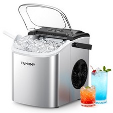 EUHOMY Eiswürfelmaschine Edelstahl 12 kg/24H Kompressor kompakt