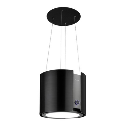 Inselabzugshaube Dunstabzugshaube Abluft Ø45cm Umluft 402m³/h Edelstahl schwarz