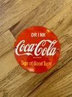 Small Vintage Coca Cola Porcelain Dome Sign