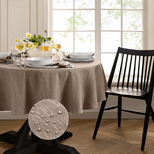 Continental Solid Texture Water, Stain & Resistant Tablecloth, 60"X84" Oval, ...
