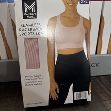 Member's Mark Seamless Racerback Sports Bra Medium Support Pink Size XXL