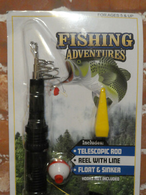 Fishing Adventures TelescopicSpinner Rod Reel W/ Line Float  Sinkers~Kids~Fishin | eBay