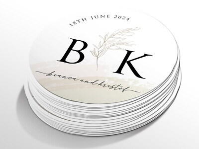 Personalisierte Hochzeit Runde Aufkleber Etiketten, Individuelle Aufkleber