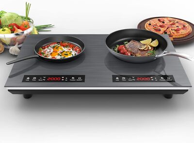 4000W Double Induction Burner Cooktop Portable Twin Plate Electric Cooktop 120V