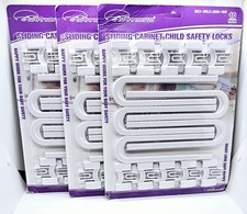 BRAND NEW Lot Of 3 x 10 Grandoto Sliding Cabinet Child Safety Locks WHITE