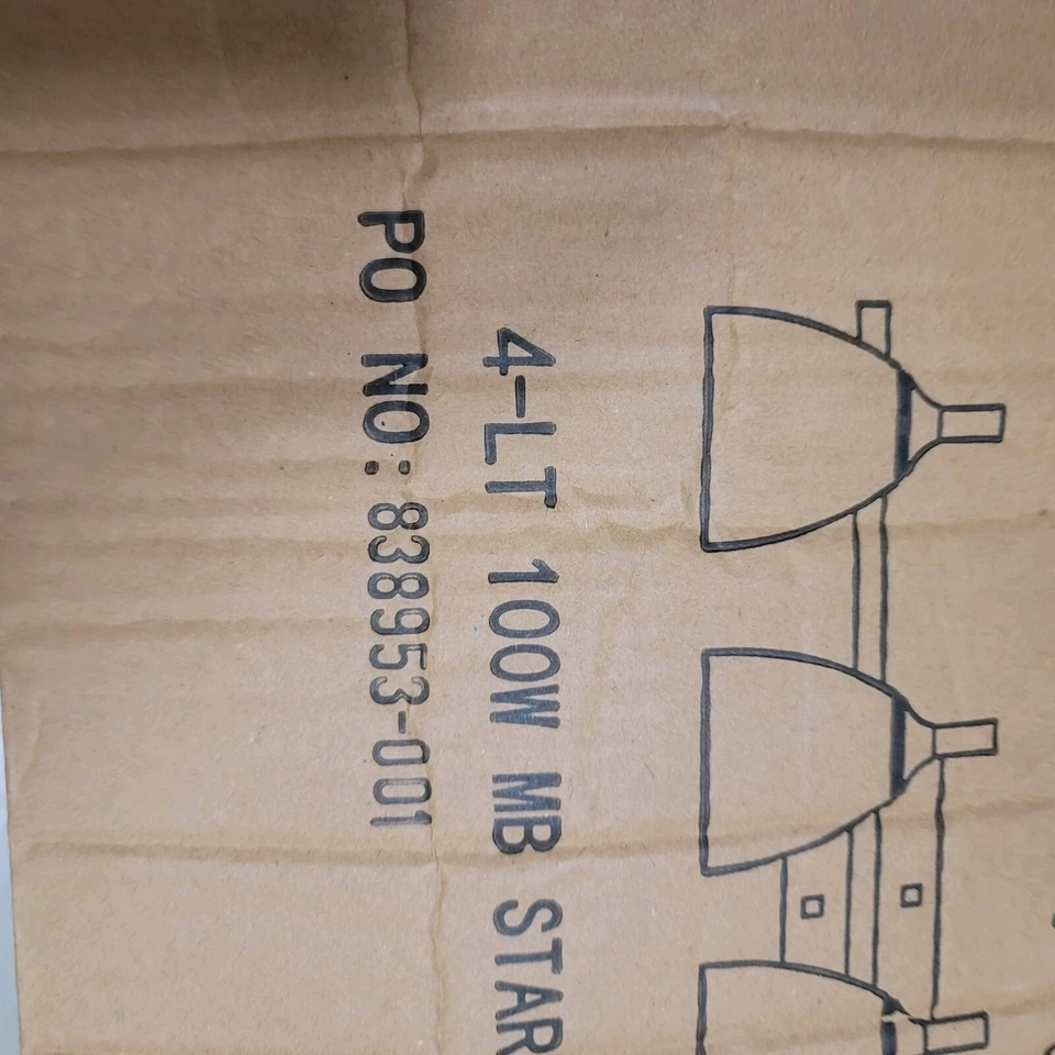 4 Light Starling Vanity Frosted Opal Glass Bright Satin Nickel 100w New Sunset - Image 4 of 4