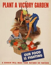 PLANT A VICTORY GARDEN World War 2 Giclee Fine Art Poster Reproduction 19x24