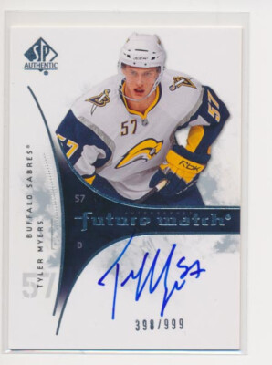 2009-10 SP Authentic #211 TYLER MYERS - x/999 Rookie Card - Buffalo Sabres