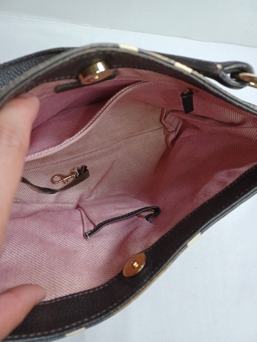 Bolso de Hombro Hobo Grande Estampado Jirafa Cuero Marrón y Blanco Dooney & Bourke - Imagen 13 de 14